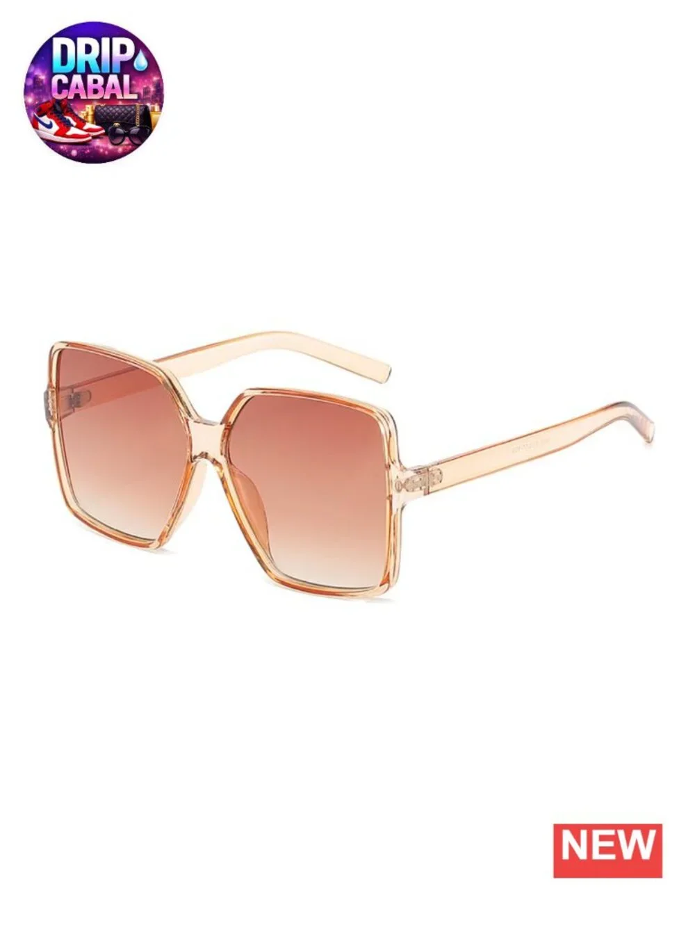 Oversized Square Sunglasses for Women UV400 Plastic